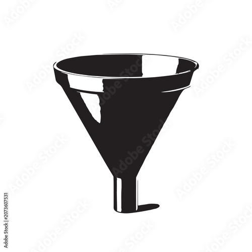 Black Sales funnel  Silhouette Vector, High Quality Illustration on White Background