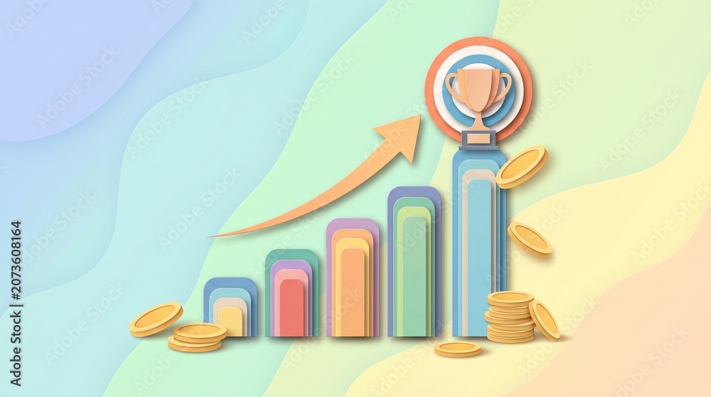 Naklejka premium Increasing Business Growth with Financial Success