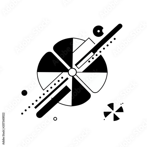 Minimalist Geometric Wheel Vector Design