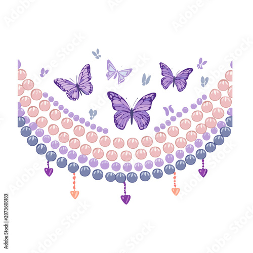 Purple and blue butterfly with floral pattern