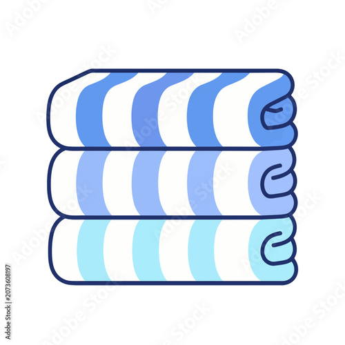 Stack of Folded Bath Towels Vector Illustration