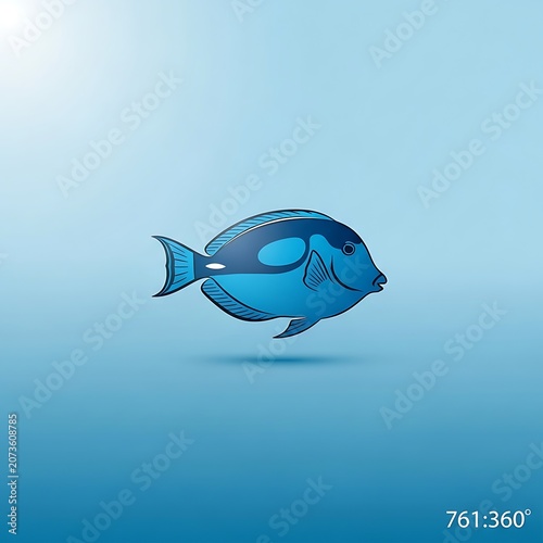 Blue fish swimming in ocean water.