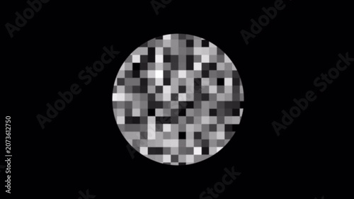 Pixel Censored Mosaic Circle Overlay Animation With Alpha Channel