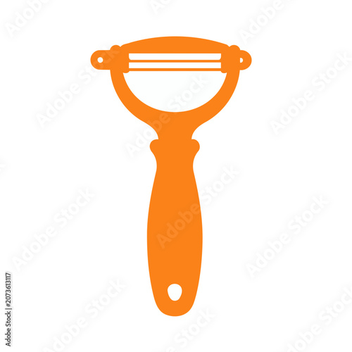 Orange vegetable peeler flat icon