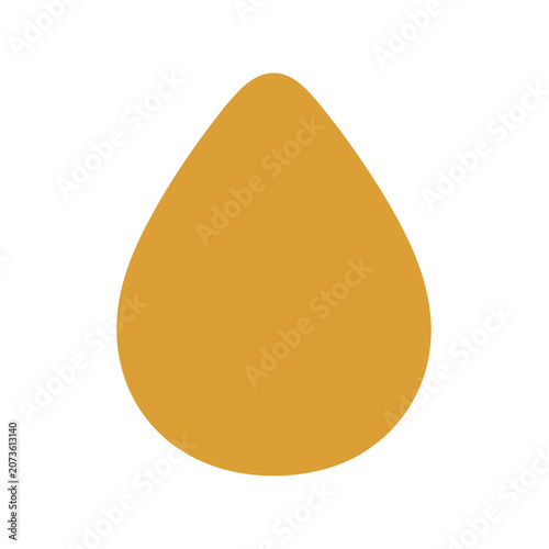 Orange teardrop shape vector icon