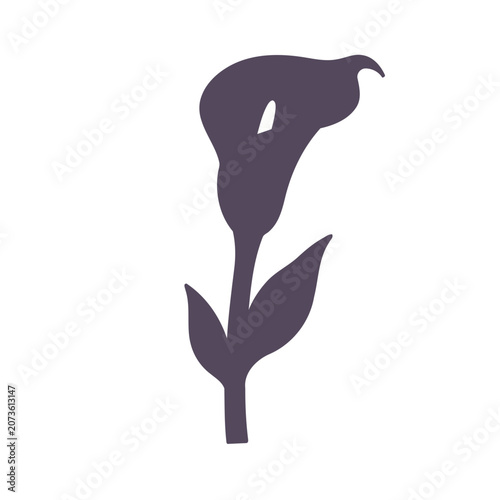 Purple Calla Lily Silhouette Vector