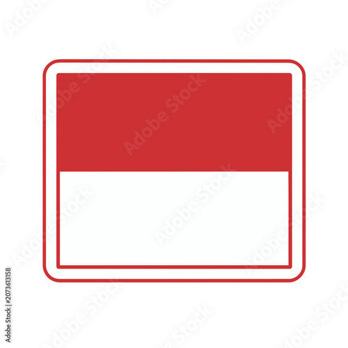 Red and White Split Rectangle Vector