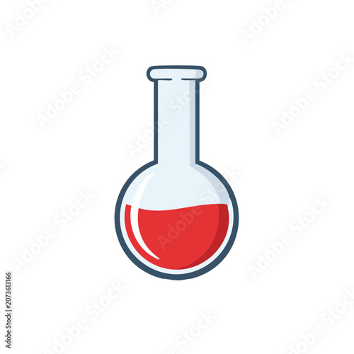 Red Liquid in Laboratory Flask Icon