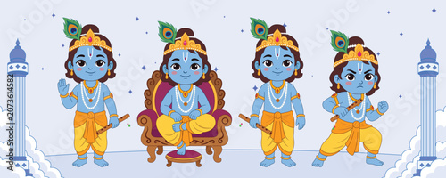 Photos Krishna Character Collection Hindu God Illustration
