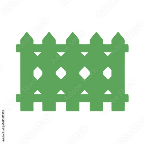 Green Picket Fence Vector Icon