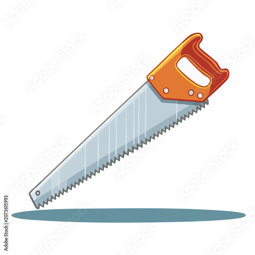 Orange and Blue Handsaw Vector Illustration