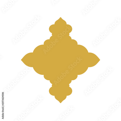Golden symmetrical ornamental shape vector