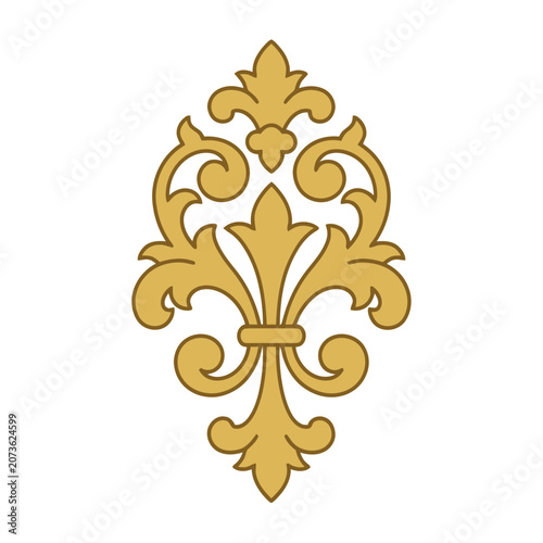 Golden Fleur de Lis Ornament Vector