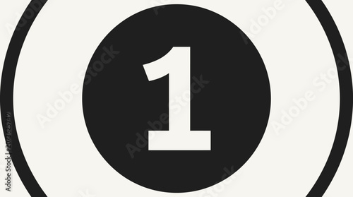 Close up view of number one black circle icon