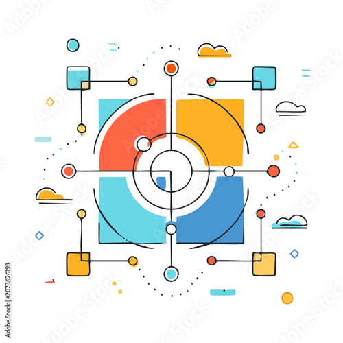 Abstract Target Diagram with Geometric Shapes