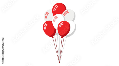 Bunch of red and white balloons vector illustration isolated on white background 2. EPS Editable. Vector Illustrations.