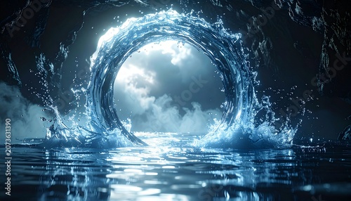 Mysterious Wave Portal to Dark Ocean Depth.