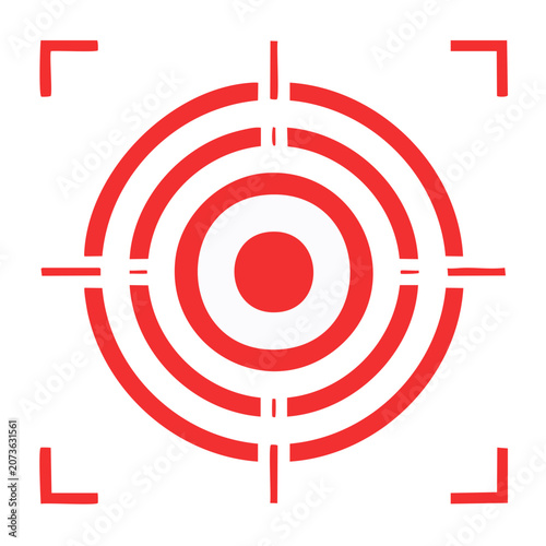 Red target icon with concentric circles and crosshair