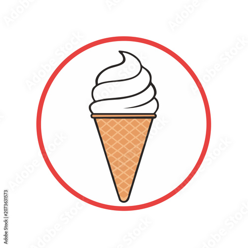 Soft Serve Ice Cream Cone Vector Illustration