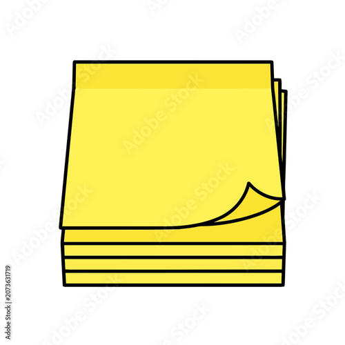 Yellow sticky notes stack vector illustration