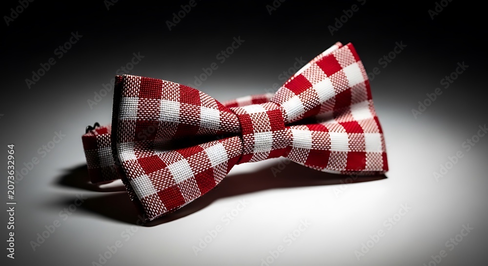 Obraz premium Red and white checkered bow tie.
