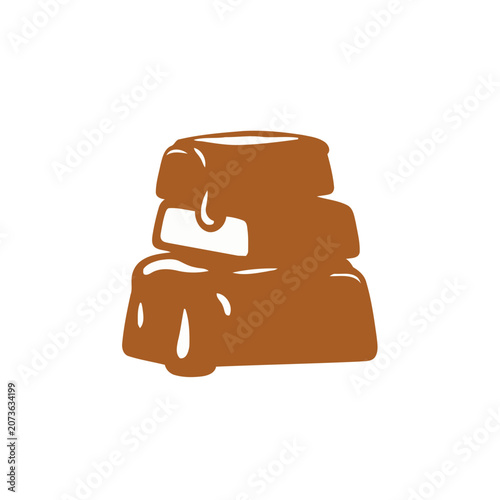 Stack of Chocolate Bars Flat Vector Illustration