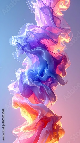 Vibrant, swirling smoke tendrils in shades of blue, purple, pink, orange