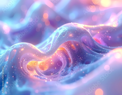 Vibrant, swirling wave of blue and orange hues
