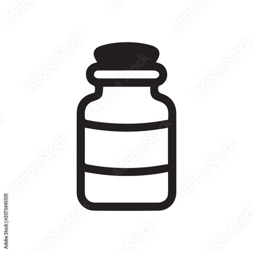 Canvastavla Simple black icon of a jar with a lid