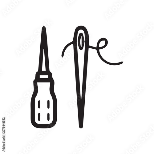 Photos sewing needle and awl icon