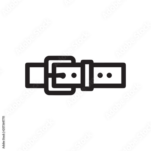Simple belt icon with buckle and holes
