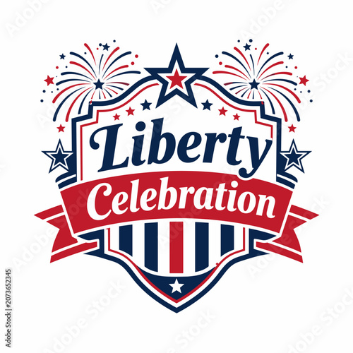Liberty Celebration Patriotic Crest T-Shirt Art