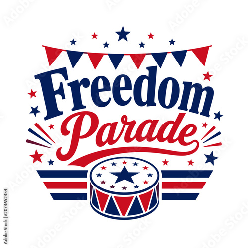 Freedom Parade Fourth of July Bunting Design