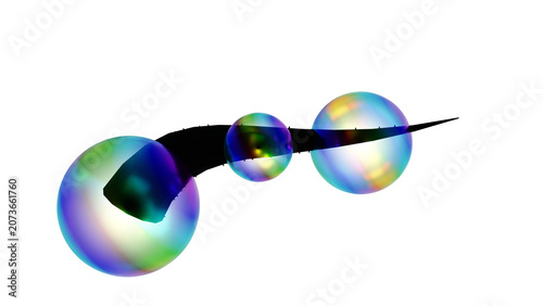 Colorful hair serum bubbles transparent PNG