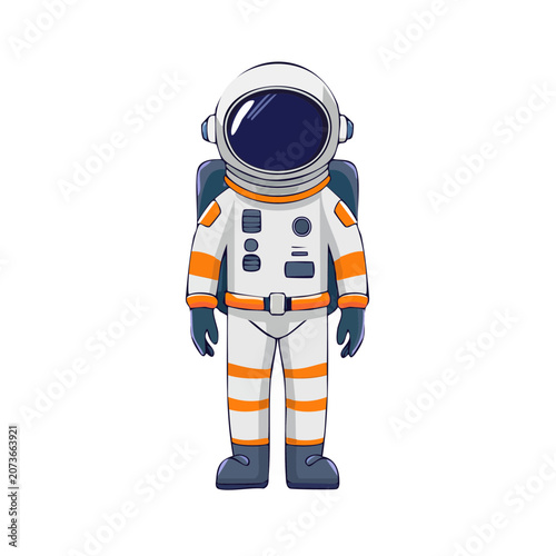 Flat illustration of an astronaut in a space suit