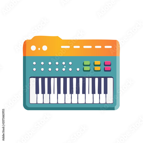 Flat vector illustration of a digital keyboard