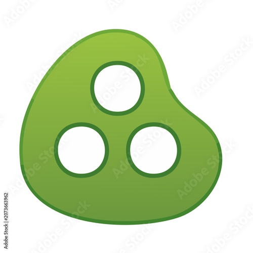 Green leaf with three circular veins vector