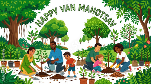 Celebrate happy Van Mahotsav by planting trees together, fostering environmental awareness and community spirit