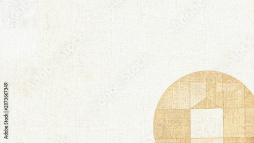 Minimalist Korean Traditional Hanji Paper Background with Geometric Bojagi Pattern