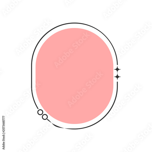 Minimalist Pink Oval Graphic Frame