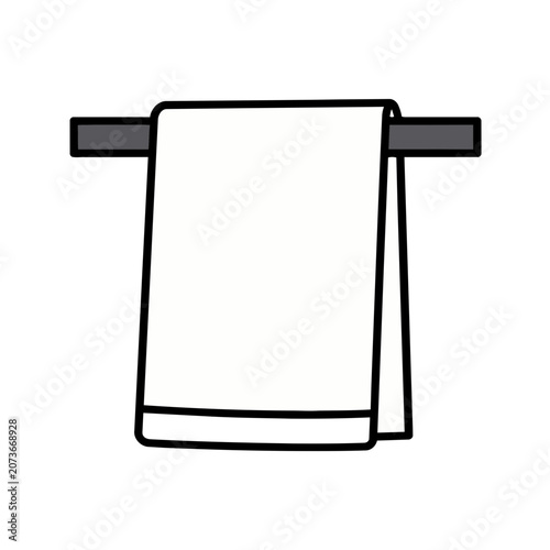 Towel hanging on rack vector illustration