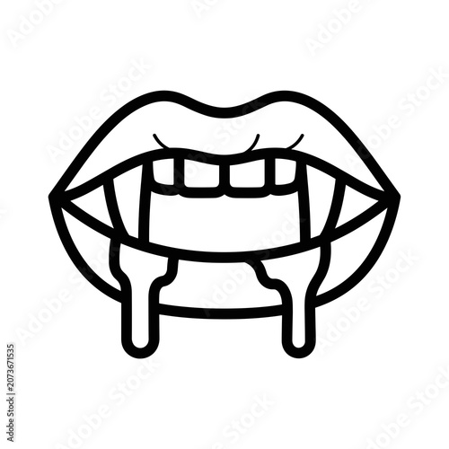 Minimalist Vampire Teeth Line Art Design