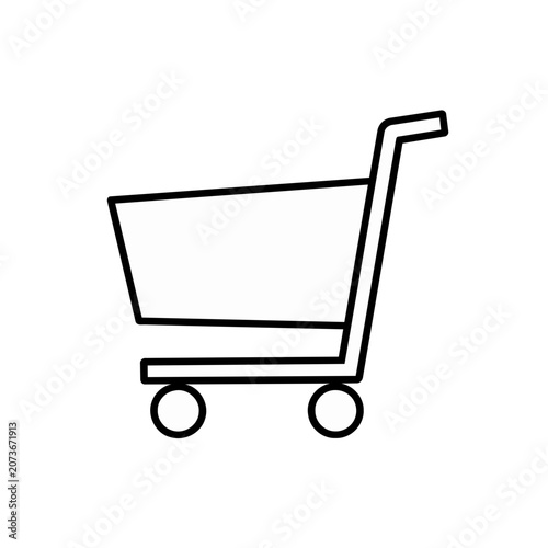Flat line shopping cart icon