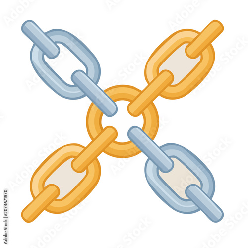 Interlocking Metal Chains Vector Illustration