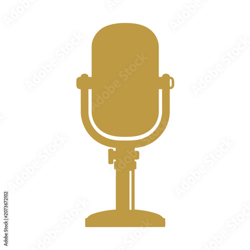 Retro Microphone Flat Vector Icon