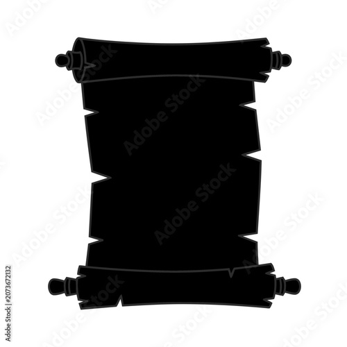 Black Ancient Scroll Vector Illustration