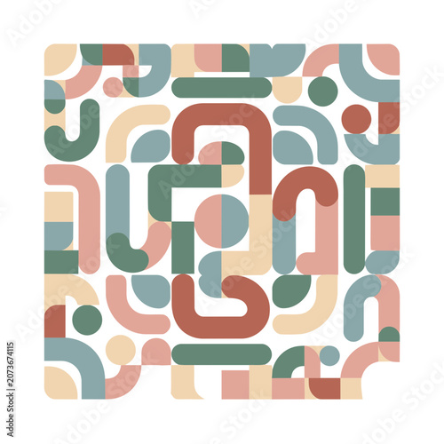 Abstract geometric seamless pattern with pastel colors
