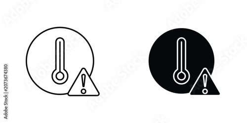 Foto Temperature warning sign icons Designs