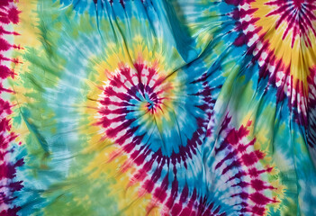 Colorful tie-dye fabric pattern