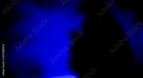 Dark Blue Neon Abstract Background With Glowing Organic Gradient Shapes